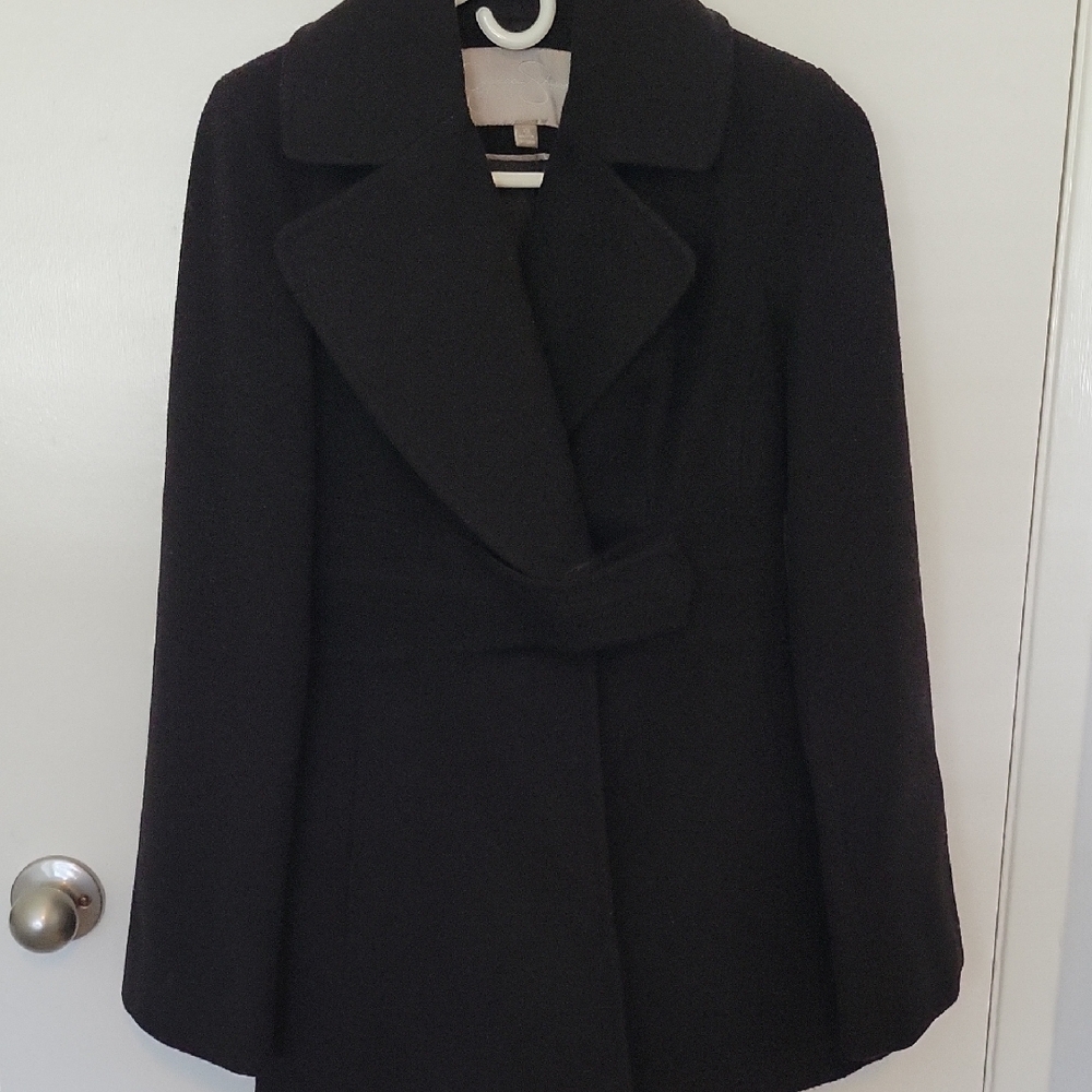 Classic Black Wool Pea Coat